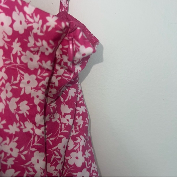 Zara Pink and White Floral Print Corset Style Barbiecore Bodysuit Size Small - Picture 9 of 12